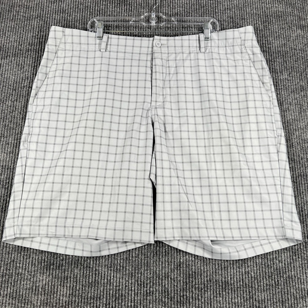 Nike Shorts Mens Size 42 Gray Check Standard Fit Golf Outdoor Lightweight Casual